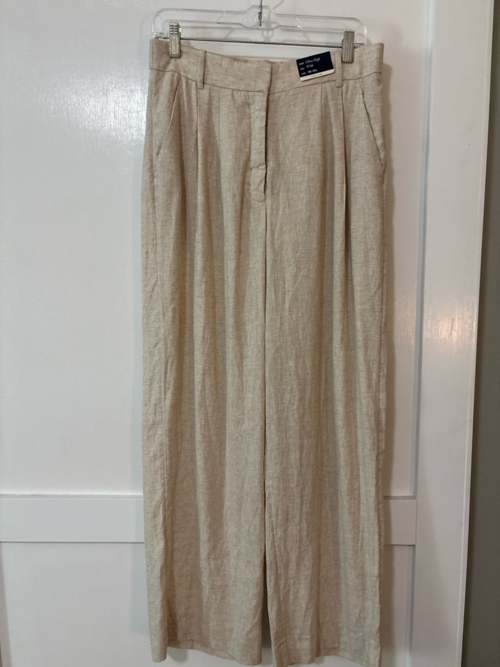 Abercrombie & Fitch Ultra High Rise Wide Leg Beige Curve Love Pants 30/10R NWT